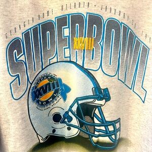 Vintage Super Bowl XXVIII (#28) Gray Sweatshirt XL 1-30-94 Atlanta Georgia Dome